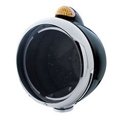 UP32408-Black Guide 682-C Headlight No Bulb With Dual Mode LED Signal - Amber Lens
