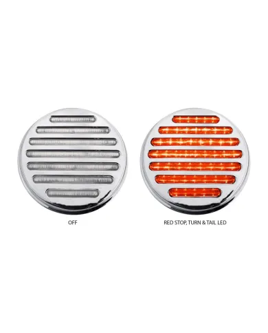 TXTLED-F4CR - 4" Flatline Clear Red LED (49 Diodes)