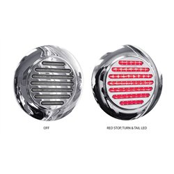 TXTLED-F4CR1 - 4" Flatline Flange Mount Clear Red LED (49 Diodes)