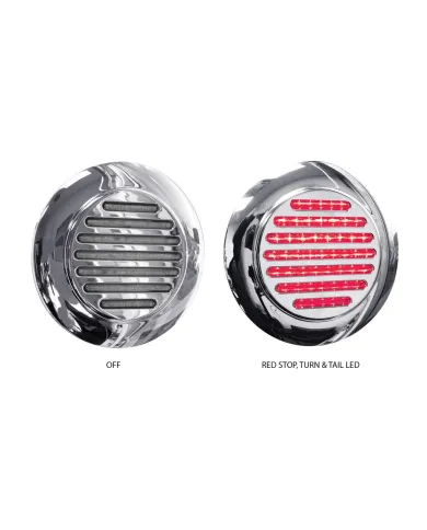 TXTLED-F4CR1 - 4" Flatline Flange Mount Clear Red LED (49 Diodes)