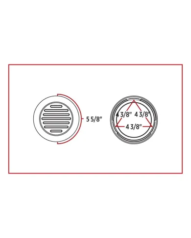 TXTLED-F4CR1 - 4" Flatline Flange Mount Clear Red LED (49 Diodes)