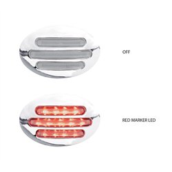 TXTLED-FG2CR - Small Marker Flatline Clear Red LED (13 Diodes)