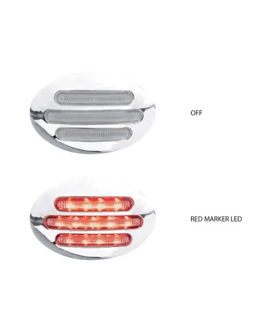 TXTLED-FG2CR - Small Marker Flatline Clear Red LED (13 Diodes)
