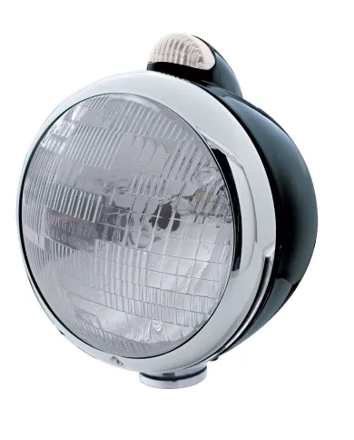 UP32413-Black Guide 682-C Headlight H6024 & Dual Mode LED Signal - Clear Lens