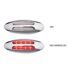 TXTLED-FG3CR - Small Marker Flatline Clear Red LED (8 Diodes)