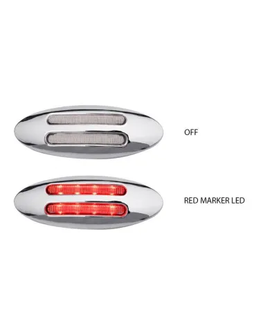 TXTLED-FG3CR - Small Marker Flatline Clear Red LED (8 Diodes)
