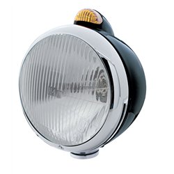 UP32414-Black Guide 682-C Headlight H4 & Dual Mode LED Signal - Amber Lens
