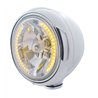 UP32418-Stainless Steel Guide 682-C Style Headlight H4 Bulb With 34 Amber LED