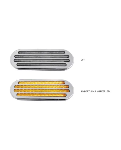 TXTLED-FOCA - Oval Flatline Clear Amber LED (52 Diodes)