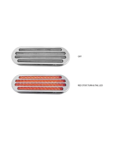 TXTLED-FOCR - Oval Flatline Clear Red LED (52 Diodes)