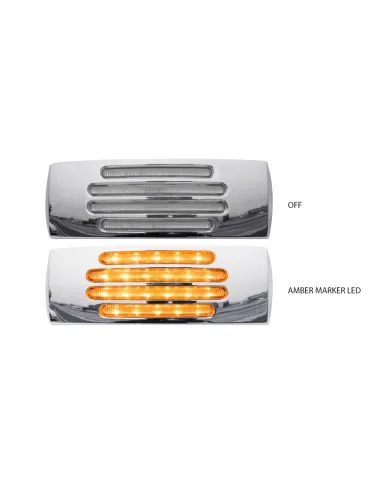 TXTLED-FTCA - 2" X 6" Flatline Clear Amber Trailer LED (22 Diodes)