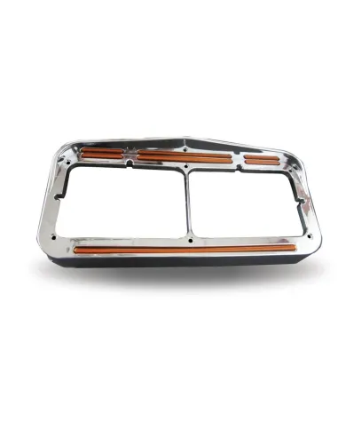 TXTLED-FX106 - Universal Rectangular Dual Flatline Headlight Bezel - Amber/Blue