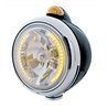 UP32430-Black Guide 682-C Headlight H4 With Amber LED & Dual Mode LED Signal - Amber Lens