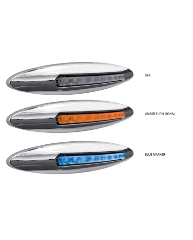 TXTLED-FX80 - 6" Slim Marker Dual Flatline Amber/Blue LED (9 Diodes)