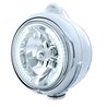 UP32435-Stainless Steel Guide 682-C Headlight H4 With White LED & Dual Mode LED Signal - Clear Lens