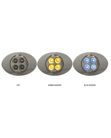 TXTLED-G2XAB - Marker M3 Style Dual Revolution Amber/Blue LED (4 Diodes)