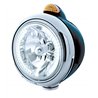 UP32442-Black Guide 682-C Headlight H4 With White LED & Dual Mode LED Signal - Amber Lens