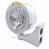 UP32448-Stainless Steel Bullet Half Moon Headlight H4 With Amber LED & Signal - Amber Lens