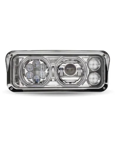 TXTLED-H120 - Rectangular Halo LED Projector Headlight Assembly - Chrome (Driver Side)