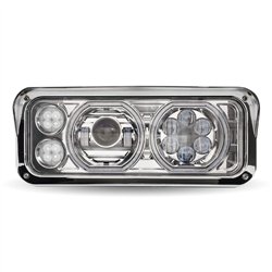 TXTLED-H121 - Rectangular Halo LED Projector Headlight Assembly - Chrome (Passenger Side)