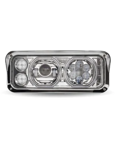 TXTLED-H121 - Rectangular Halo LED Projector Headlight Assembly - Chrome (Passenger Side)