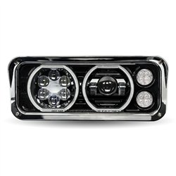 TXTLED-H122 - Rectangular Halo LED Projector Headlight Assembly - Black (Driver Side)