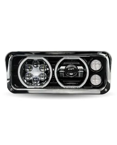 TXTLED-H122 - Rectangular Halo LED Projector Headlight Assembly - Black (Driver Side)
