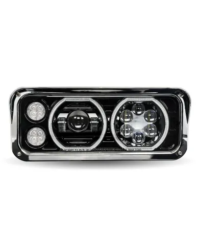 TXTLED-H123 - Rectangular Halo LED Projector Headlight Assembly - Black (Passenger Side)