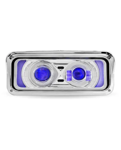 TXTLED-H124 - Rectangular Backlit LED Projector Headlight Assembly - Chrome (Driver Side)