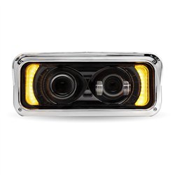 TXTLED-H134 - Rectangular Backlit LED Projector Headlight Assembly - Black (Driver Side)