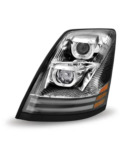 TXTLED-H17 - Volvo VNL LED Projector Headlight Assembly - Chrome (Driver Side)