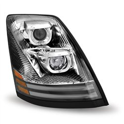 TXTLED-H18 - Volvo VNL LED Projector Headlight Assembly - Chrome (Passenger Side)