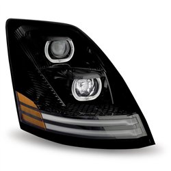 TXTLED-H20 - Volvo VNL LED Projector Headlight Assembly - Black (Passenger Side)