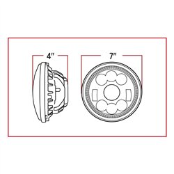 TXTLED-H3 - 7" Round LED Headlight (1320 Lumens)