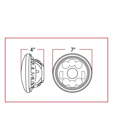 TXTLED-H3 - 7" Round LED Headlight (1320 Lumens)