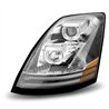 TXTLED-H45 - Volvo VNL Incandescent Headlight Assembly with LED - Runnig Light / Turn Signal - Chrome (Driver Side)