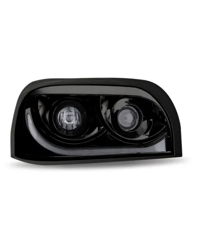 TXTLED-H58 - Freightliner Century LED Projector Headlight Assembly - Black (Passenger Side)