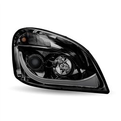 TXTLED-H69 - Freightliner Cascadia LED Projector Headlight Assembly - Black (Passenger Side)