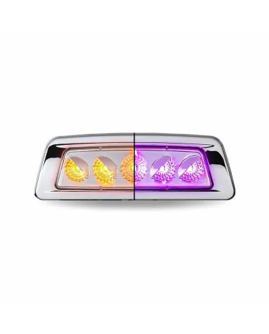 TXTLED-K100AP - KENWORTH T680/T700/T880 DRIVER FENDER MARKER LIGHT-DUAL REVOLUTION AMBER/PURPLE LED 