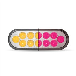TXTLED-OXAPINK - Oval Dual Revolution Amber/Pink LED