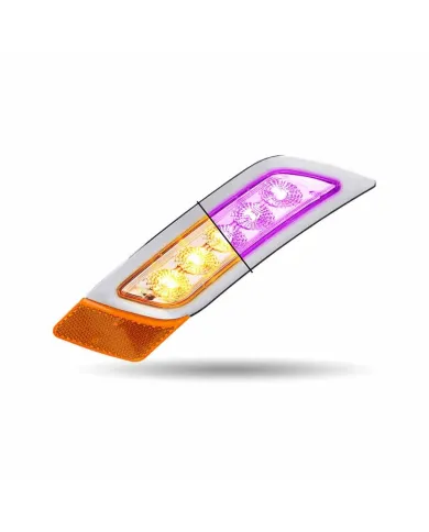 TXTLED-P300AP - PETERBILT 579/567/587 DRIVER FENDER MARKER LIGHT-DUAL REVOLUTION AMBER/PURPLE LED 