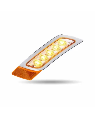 TXTLED-P300CA - PETERBILT 579/567/587 DRIVER MARKER FENDER LIGHT- CLEAR AMBER LED 