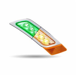 TXTLED-P400AG - PETERBILT 579/567/587 PASSENGER FENDER MARKER LIGHT-DUAL REVOLUTION AMBER/GREEN LED 