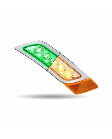 TXTLED-P400AG - PETERBILT 579/567/587 PASSENGER FENDER MARKER LIGHT-DUAL REVOLUTION AMBER/GREEN LED 