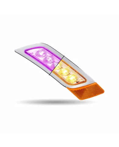 TXTLED-P400AP - PETERBILT 579/567/587 PASSENGER FENDER MARKER LIGHT-DUAL REVOLUTION AMBER/PURPLE LED 