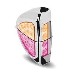 TXTLED-PSHXPINK - Peterbilt Side Headlight Triangle Dual Revolution Amber/Pink LED (24 Diodes)