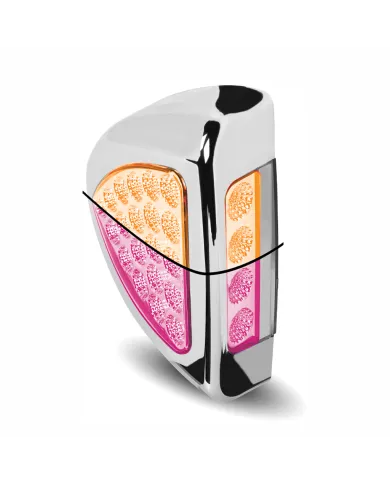 TXTLED-PSHXPINK - Peterbilt Side Headlight Triangle Dual Revolution Amber/Pink LED (24 Diodes)
