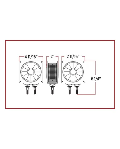 TXTLED-SDFL3C - Super Diode Double Face Double Post Square Clear LED - Driver Side (38 Diodes)