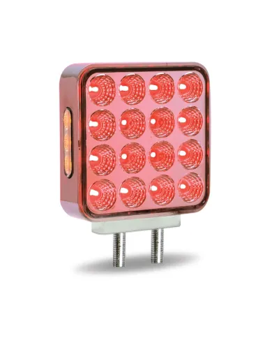 TXTLED-SDXP - Dual Revolution Double Face Double Post Square LED (Amber/Red/Purple) - (44 Diodes)
