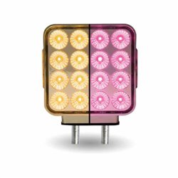 TXTLED-SDXPINK - Dual Revolution Double Face Double Post Square LED (Amber/Red/Pink) - (44 Diodes)